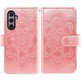 thumbnail image 5 of Compatible with Samsung Galaxy S24 Plus/S25 Plus S24+ S25+ 5G Wallet Phone Case and Tempered Glass Screen Protector Flower Faux Leather Flip Credit Card Holder Stand Zipper Cell Cover Women Pink, 5 of 9