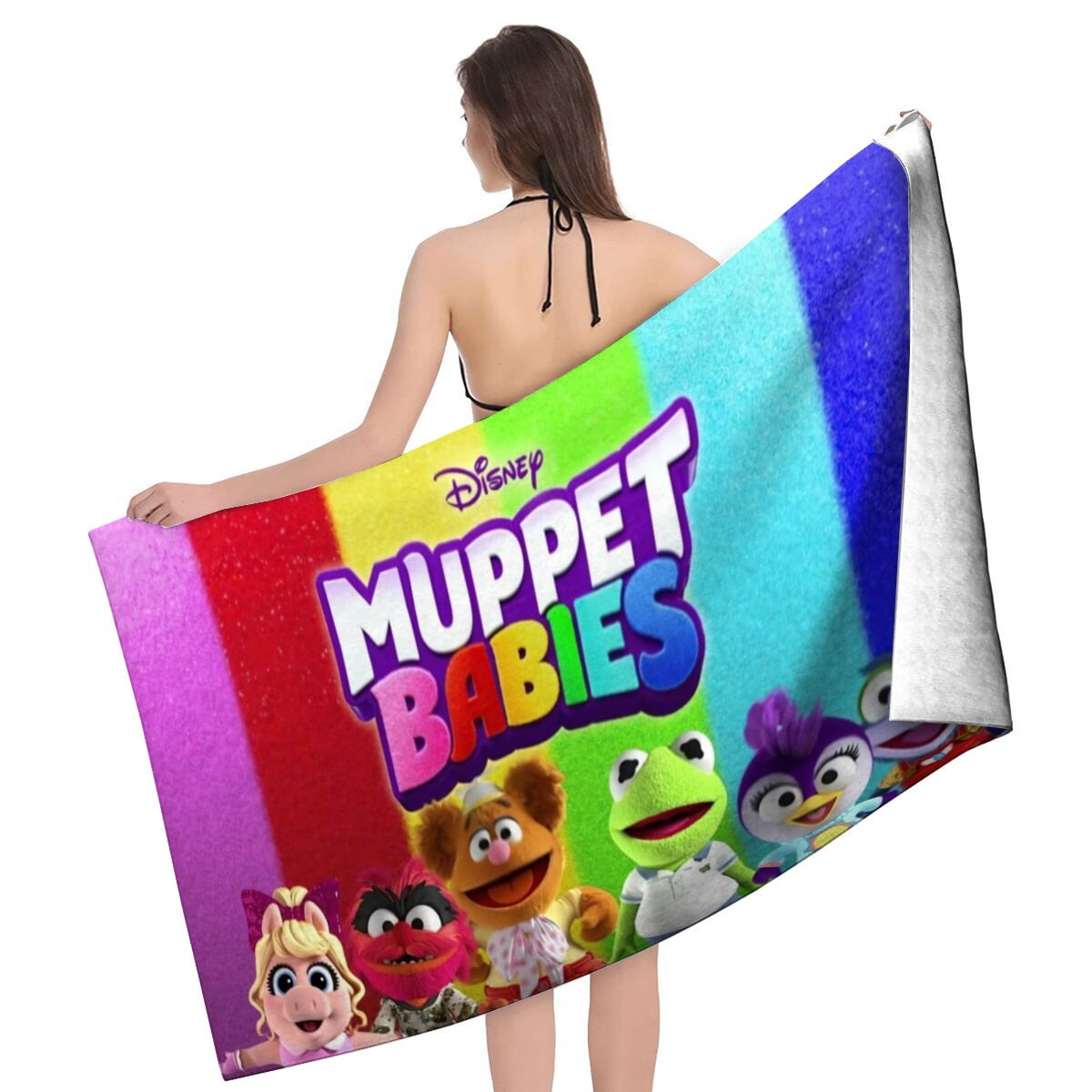 muppet babies Gifts Beach Towel for Women Girl Birthday Inspired Fan Bath Outdoor Music Lover