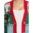 thumbnail image 4 of Holiday Time Women's Ugly Christmas Cardigan, Sizes S-3X, 4 of 5