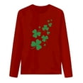 thumbnail image 5 of Xuyuer Women St. Patrick's Day Sweatshirts Shamrock Shirt Clover Printed Long Sleeve Irish Gift Casual Loose Fit Tops, 5 of 5