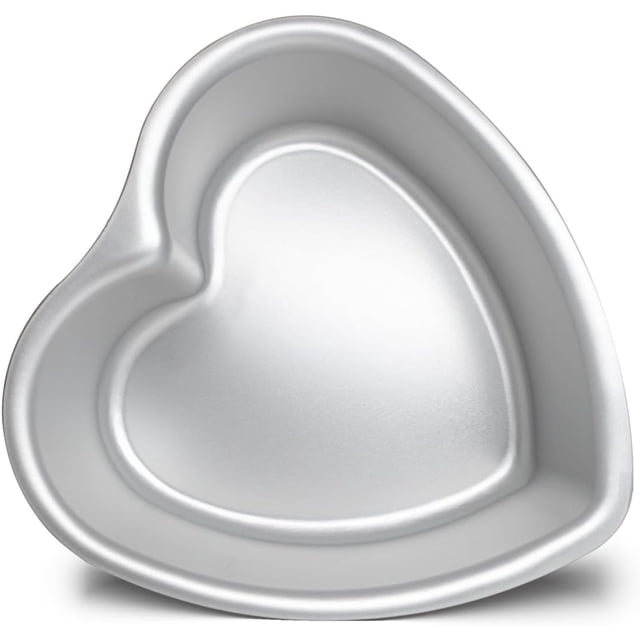 6 ×3 Inch Heart Shape Cake Pan, Baking Pan,Anodized Heart Cake Pan, Aluminum Cake Pan, For Valentine's Day Wedding Birthday and Other Occasions Cake.silver