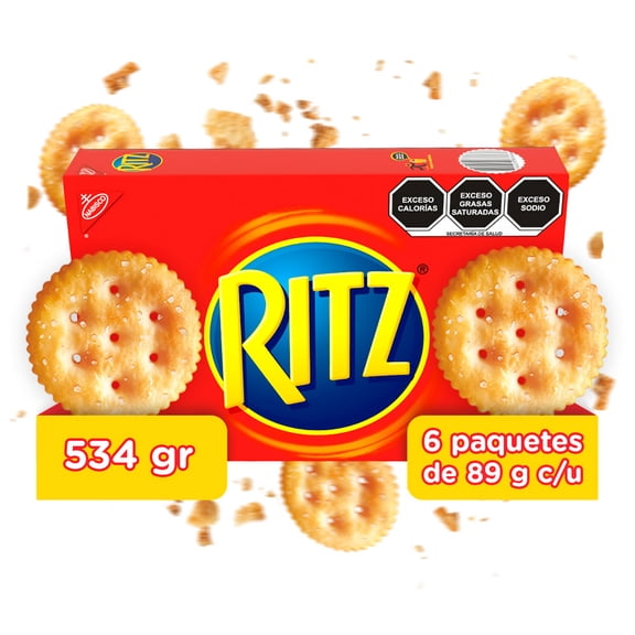 Galletas saladas Ritz 6 rollos de 89 g c/u