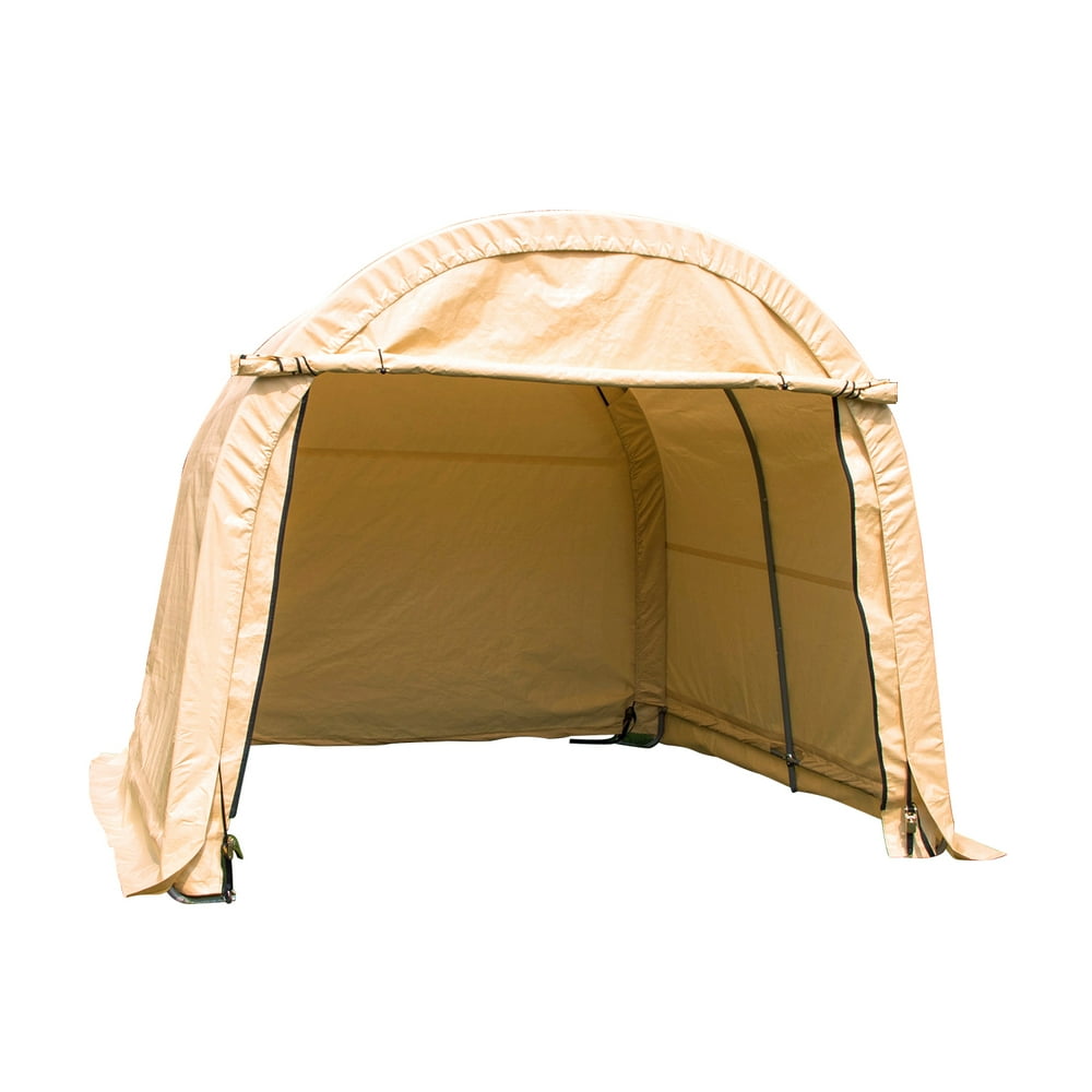 Outdoor 10x10x8 FT Carport Canopy Tent Car Storage Shelter Garage Beige