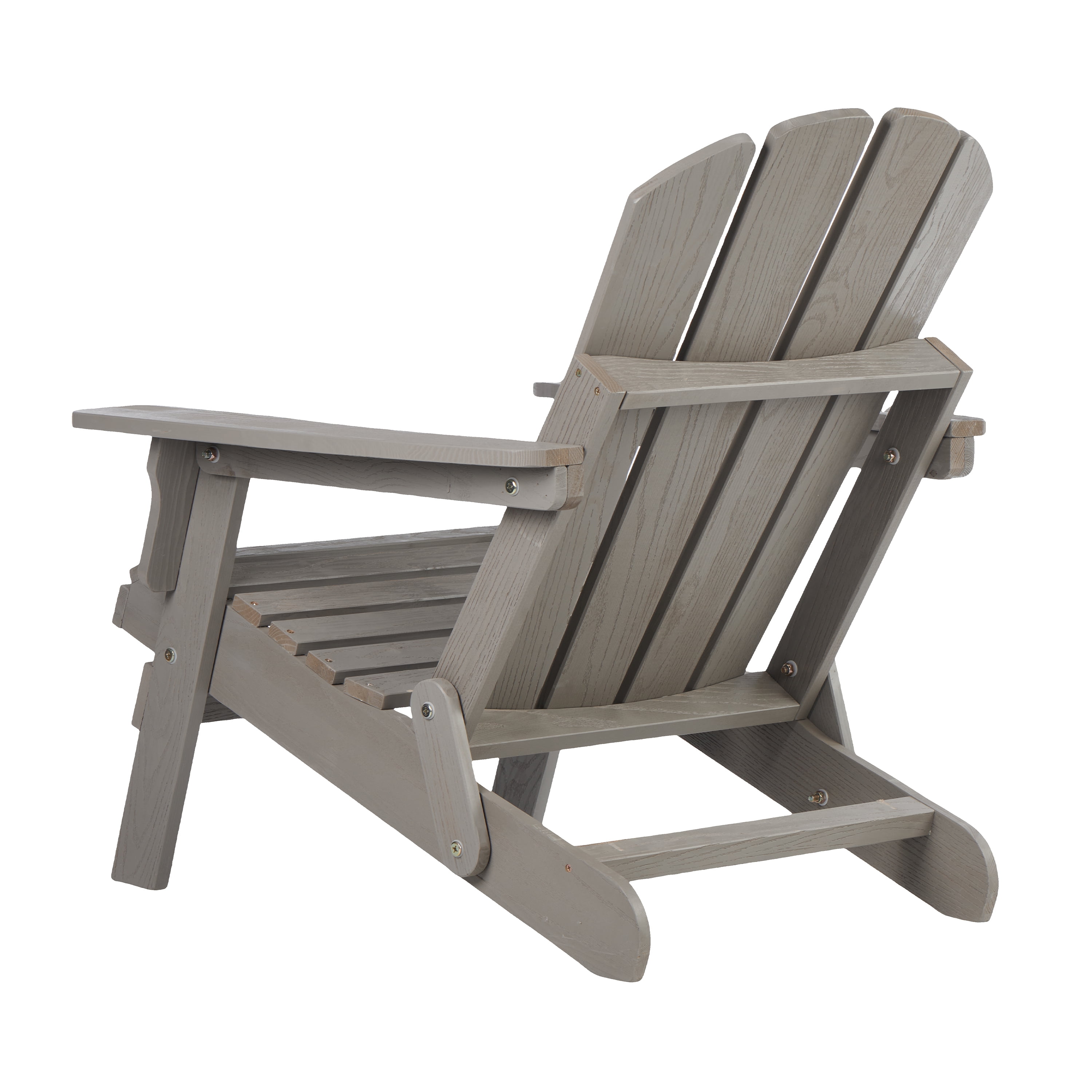 Oversize Embossed Wooden Outdoor Folding Adirondack Chair with Pre-Assembled BackRest & SeatBoard, Wood Patio Chair for Garden Backyard Porch Pool Deck Firepit