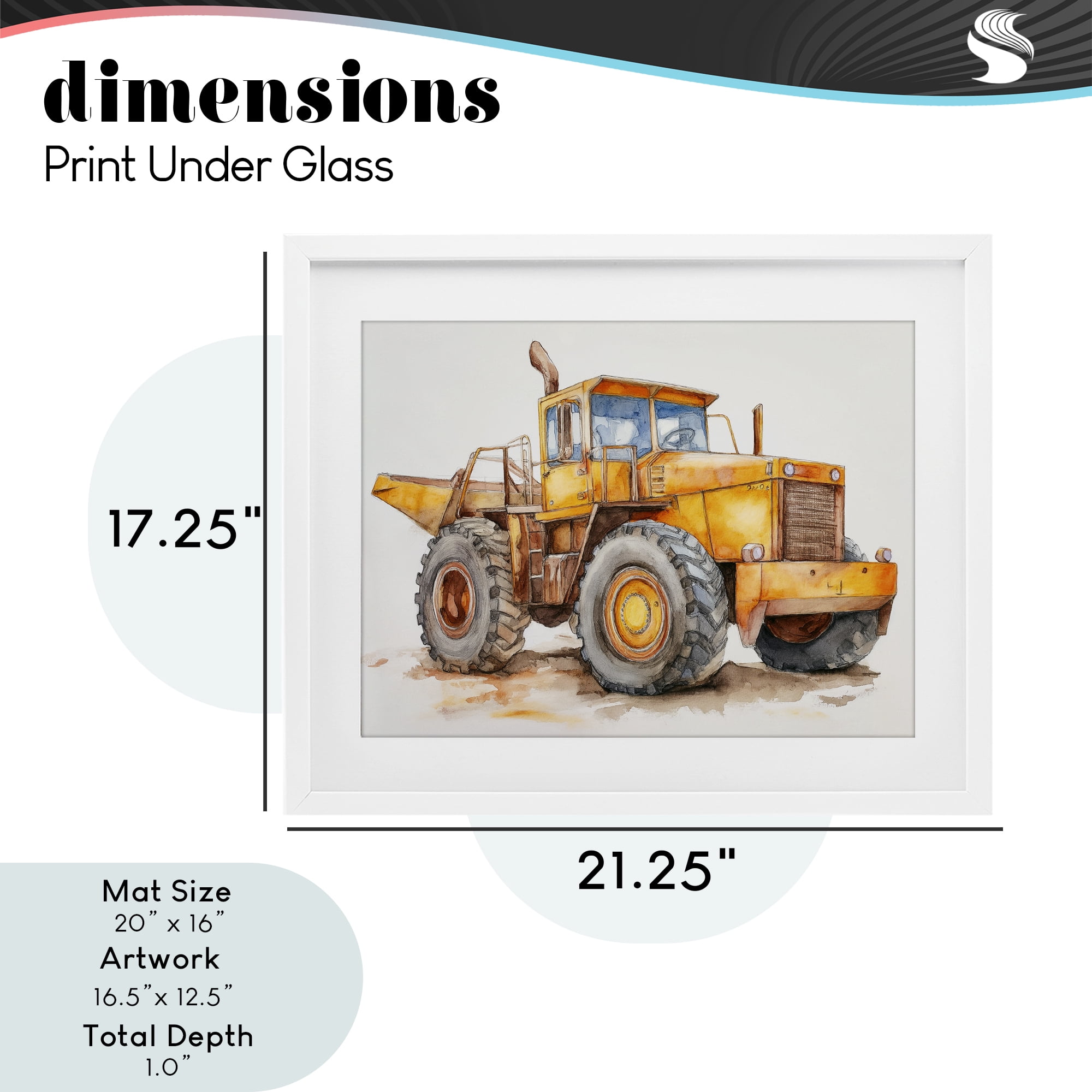 Stupell Industries Construction Truck Whimsicality White Framed Print Under Glass, design by Steve Hunziker