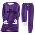 thumbnail image 1 of DPTALR Poche Ronde pour Femmes avec Top Épaissi à Manches Longues et Pantalon en Peluche, 1 of 4