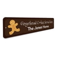 thumbnail image 3 of Cookies Sign, Custom Gingerbread Cookies Served Here Sign, Holiday Sign, Christmas Decor, Family Name Aluminum Sign - 4x18 inches, 3 of 4