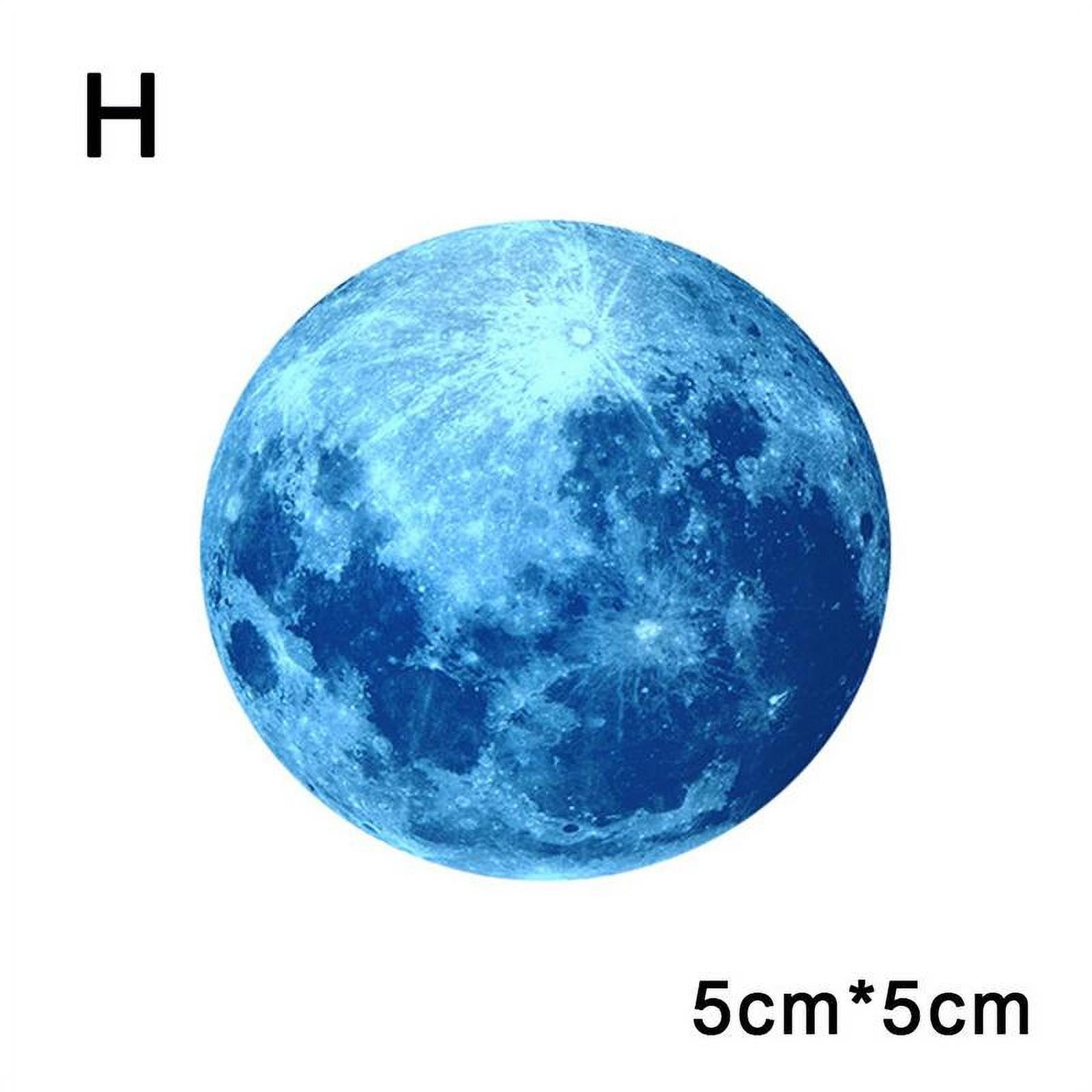 3D Wall Sticker Glow In The Dark Moon Luminous DIY Decor Decals