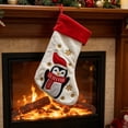 thumbnail image 7 of Qocolcyl Plush Embroidered Christmas Stockings, Cute Penguin Reindeer Santa Snowman Xmas Stocking with Red Cuff, Hanging Gift Bag for Fireplace Tree Indoor Christmas Decorations Holiday Family Party, 7 of 7
