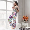 thumbnail image 6 of Picia Colorful Watercolor Dots Womens Soft Woven Cotton Elastic Waistband Sleep Pajama Pant Lounge Sleep Pant With Pockets And Drawstring-Large, 6 of 9