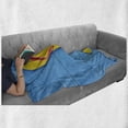 thumbnail image 6 of Yellow and Blue Soft Flannel Fleece Throw Blanket, Flip Flops on Wooden Pier Cheerful Holiday Travel Relax Image, Cozy Plush for Indoor and Outdoor Use, 70" x 90", Sky Blue Yellow Pink, by Ambesonne, 6 of 6