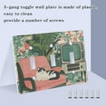 thumbnail image 3 of Yayeee Toggle Light Switch Wall Plate 2-Gang 4.56"x4.48" Decorative Outlet Cover, Pink and White Cat, 3 of 7