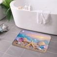 thumbnail image 3 of FJPT Non Slip Flannel Polyester Floor Mat Ocean Shell Starfish Design For Bathroom Kitchen Bedroom Decor 16x24 inch, 3 of 5