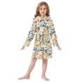 thumbnail image 6 of FORMRS Niños Bathrobe Unisex Hooded Robe Soft Plush Pajamas Sleepwear, Size 2-3T, Whimsical Leaves, 6 of 7