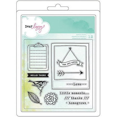 American Crafts Dear Lizzy 5th & Frolic Acrylic Stamps 4"X4"-