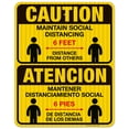thumbnail image 1 of Social Distancing Sign, Social Distancing Sign, Bilingual English Spanish, 24x30 Reflective Aluminum EGP, 1 of 1