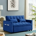 "Zechuan TwinSize Convertible Couch with Pull Out Bed 55"" Tufted