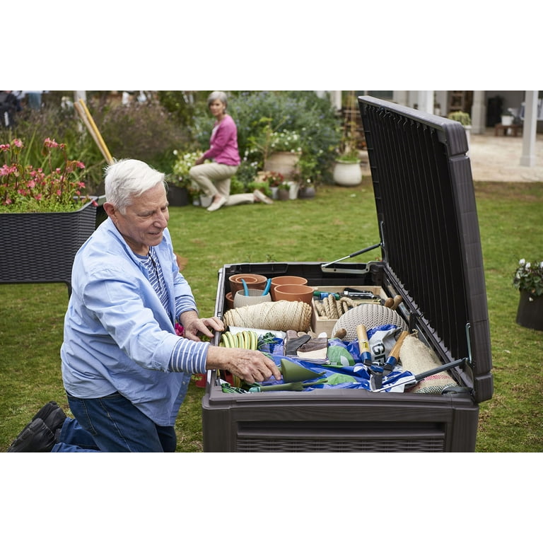Keter Sumatra 135 Gallon Weatherproof Resin Deck Box, Outdoor