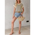 thumbnail image 3 of DOKOTOO Womens Summer 2025 Fashion Striped Knitted Vest Lightweight Breathable Tank Top, 3 of 6