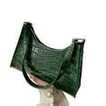 thumbnail image 1 of Women Handbag Glossy Textured Faux Leather Solid Color Zipper Gift Large Capacity Ladies Single Shoulder Bag Purse Dating Use, 1 of 11