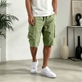 thumbnail image 4 of HKYNLAG Cargo Shorts for Men Lightweigh Casual Comfort Summer Pants Bermuda Shorts with Pockets Knee Length Outdoor Hiking Work Short Green 4XL, 4 of 5