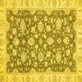 thumbnail image 1 of Ahgly Company Indoor Square Oriental Yellow Traditional Area Rugs, 4' Square, 1 of 4
