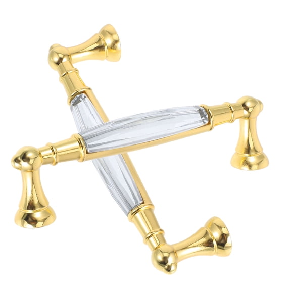 Raindrops Golden Crystal Glass Drawer Knobs, Modern Zinc Alloy Cabinet Pulls and Furniture Handles for Stylish Home Decor