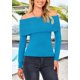 thumbnail image 4 of Suéter PRETTYGARDEN con Hombros Descubiertos y Mangas Largas Azul Mineral XXL, 4 of 8