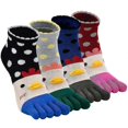 thumbnail image 1 of Toe Socks For Women Five Finger Socks Cotton Ankle Sock With Toes Novelty Sports Socks 4 Pairs, 1 of 5