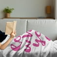 thumbnail image 3 of Love What You Do Soft Flannel Fleece Throw Blanket, Hand Lettering Do What You Love Words in Positive Colors, Cozy Plush for Indoor and Outdoor Use, 70" x 90", Dark Fuchsia Magenta, by Ambesonne, 3 of 5