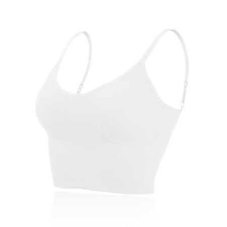 

Jerdar Sports Bra for Women Breathable Padded Support New Sexy Lace No Steel Anti-glare Sports Vest Underwear White F