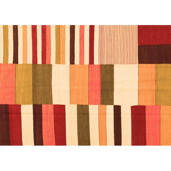 Ahgly Company Indoor Rectangle Southwestern Orange Country Area Rugs, 7' x 10'