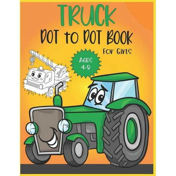 Truck Dot to Dot Book For Girls Ages 4-8