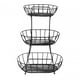 thumbnail image 1 of Cesta de frutas de metal de 3 niveles, multifuncional, para encimera, para almacenar verduras negro, 1 of 9