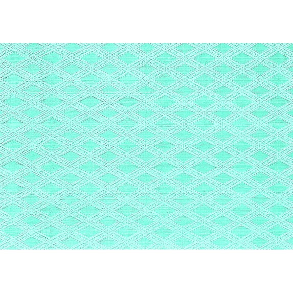 Ahgly Company Indoor Rectangle Solid Turquoise Blue Modern Area Rugs, 5' x 8'