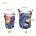 thumbnail image 3 of Sikiie Hip-Hop DJ Dolphin Print Round Dirty Clothes Basket, Waterproof Standing Foldable Storage Basket, for Laundry Room, Bedroom, Bathroom Storage-Medium, 3 of 6