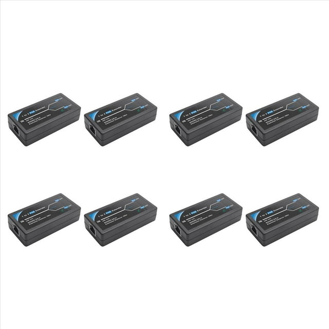 8X 2 Port POE Extender 10/100Mbps with IEEE 802.3Af Standard Input/Output for IP Camera Extend 100 Meters for POE Range,8 x 2 Port POE Extender,Black