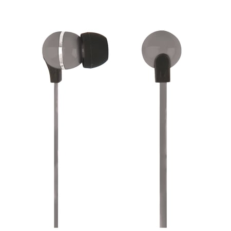 Ativa™ Plastic Earbud Headphones with Flat Cable Gray
