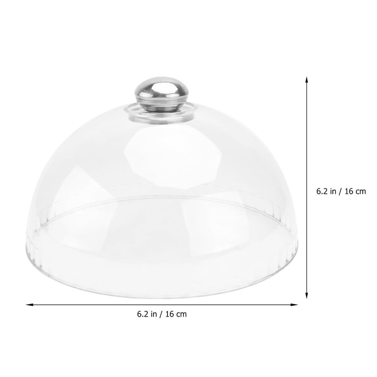 Etereauty Cover Food Acrylic Cake Platter Dome Protector Dessert Pan Clear Microwave Screen Plate Splatter Picnic, Size: 16x16x7CM