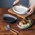thumbnail image 4 of High-temperature Resistant Baking Tray Household Dish Plate Steamed Fish Baked Rice Dinner Plate Oven Microwave Heating Utensils, 4 of 6