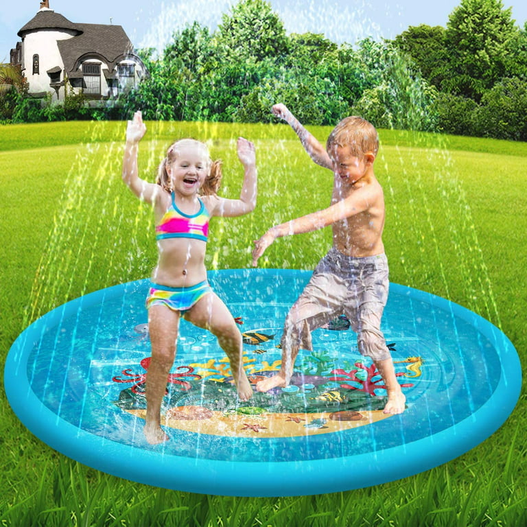 kids splash pool. I bought cold kids water splash fountain mat sprinkl