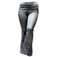thumbnail image 2 of OMICOCO Womens High Rise Pull On Comfort Denim Flared Bell Bottom, 2 of 3