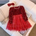 thumbnail image 2 of Fozruso Fairy Like Sequin Dress For Girls With Versatile Long Sleeve Net Skirt Little Girls Short Sleeve Dresses,Sizes 18-24 Months, 2 of 6