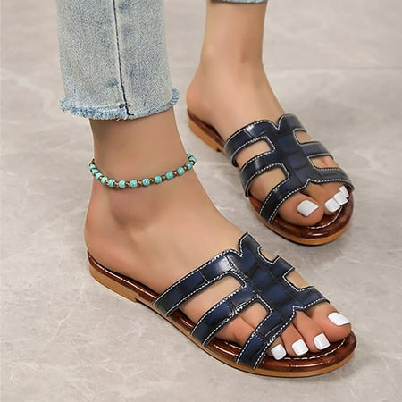

Fanxing Summer Gatherings Women Sandals Crystal Jeweled Strappy Sandals Dressy 2023 Casual Summer Glitter Jelly Sandal Shoes Blue 5.5