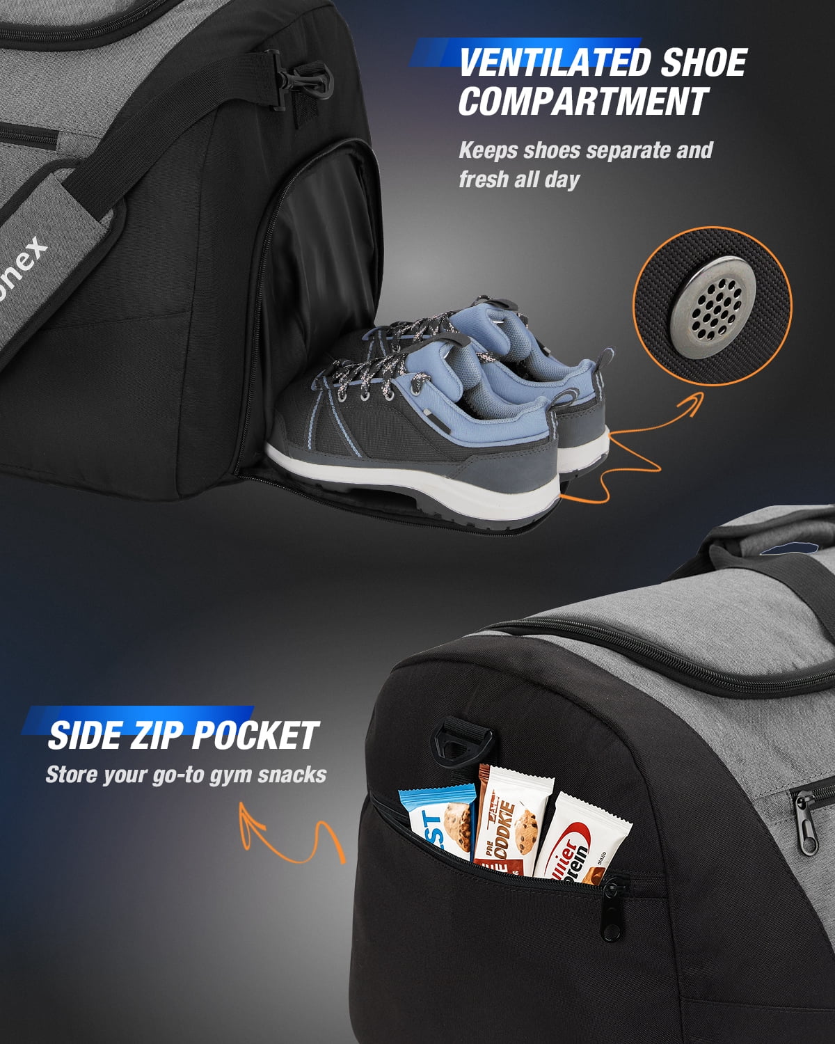 Gonex 100L Gym Bag for Men Women, Water-Resistant Extra Large Sports Duffel Bag with Shoe Compartment & Wet Pocket for Fitness, Travel, Weeklong Trips