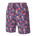 thumbnail image 4 of Cauagu Skull colorful flower daisy Print Men's Swim Trunks,Hawaiian Bathing Suit Swimsuits Beach Shorts with Pockets for Men Quick Dry Swimming Board Shorts-Medium, 4 of 6