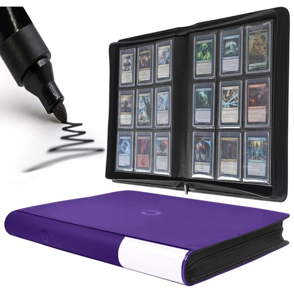 Carpeta Toploader D DACCKIT modelo C con capacidad para 288 tarjetas, color morado