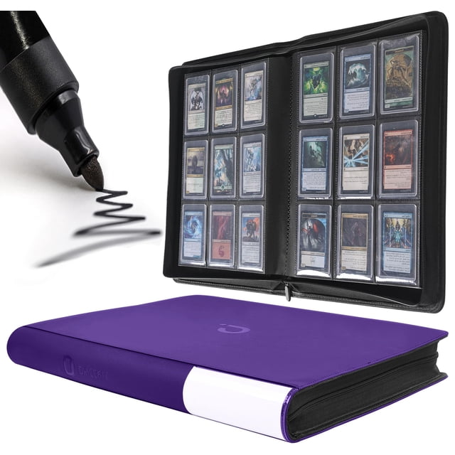Carpeta Toploader D DACCKIT modelo C con capacidad para 288 tarjetas, color morado