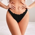 thumbnail image 2 of Byworldtasic Women's Satin Thongs G-String Panties Silk Feeling Ruched Bikini Briefs Smooth Invisible Underwear, 2 of 5