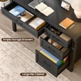 thumbnail image 6 of Vabches Farmhouse Wood 47.2"W Executive Desk, Home Office Computer Writing Desk with Storage and File Drawer for Bedroom, 6 of 8